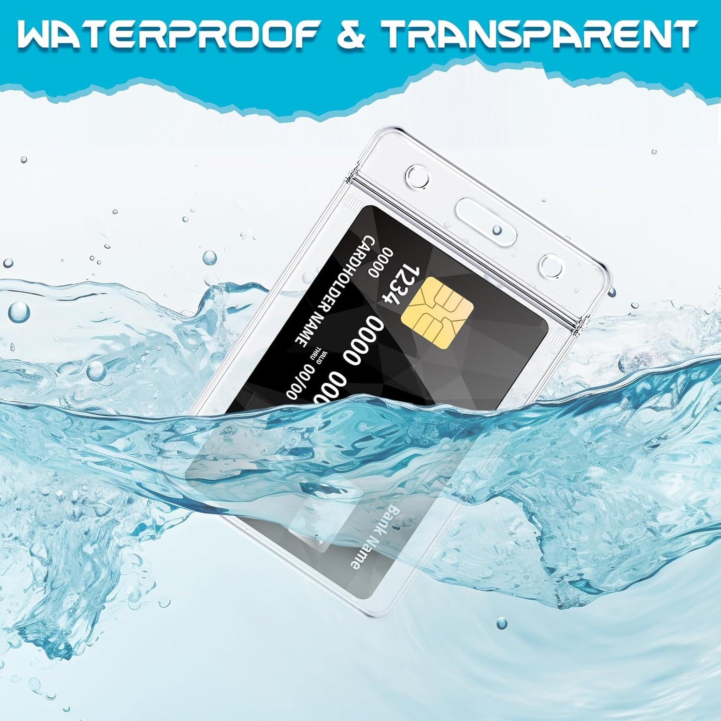 200 Pack Vertical ID Card Badge Holder Clear Plastic Sealable Waterproof Zip Name Tag for Work Office Nurse School