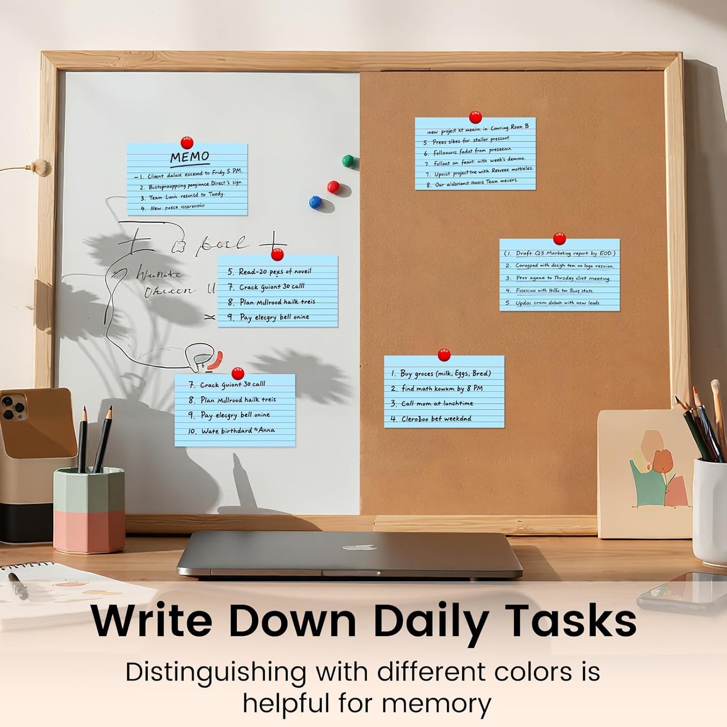 Index Cards 3x5 Inch, 300sheets, Flash Cards,Ruled Lined Blue Note Cards Paper For Studying, Schools Supplies, College, Office And Home Organization, Note Taking Supplies