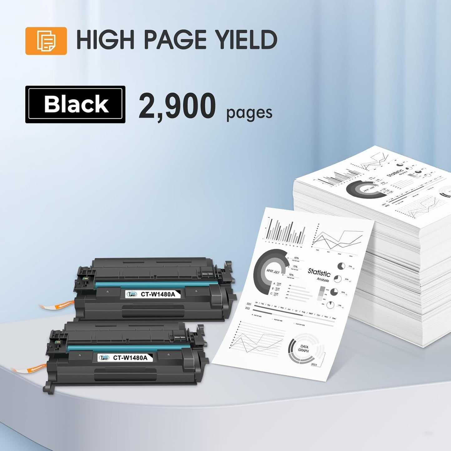 148A Toner Cartridge Black 4101fdw 148X Compatible Replacement for HP 148A W1480A W1480X for HP Laserjet Pro MFP 4101fdw 4101fdn Pro 4001dw 4001dn 4001n Printer Ink (2 Pack with Chip)