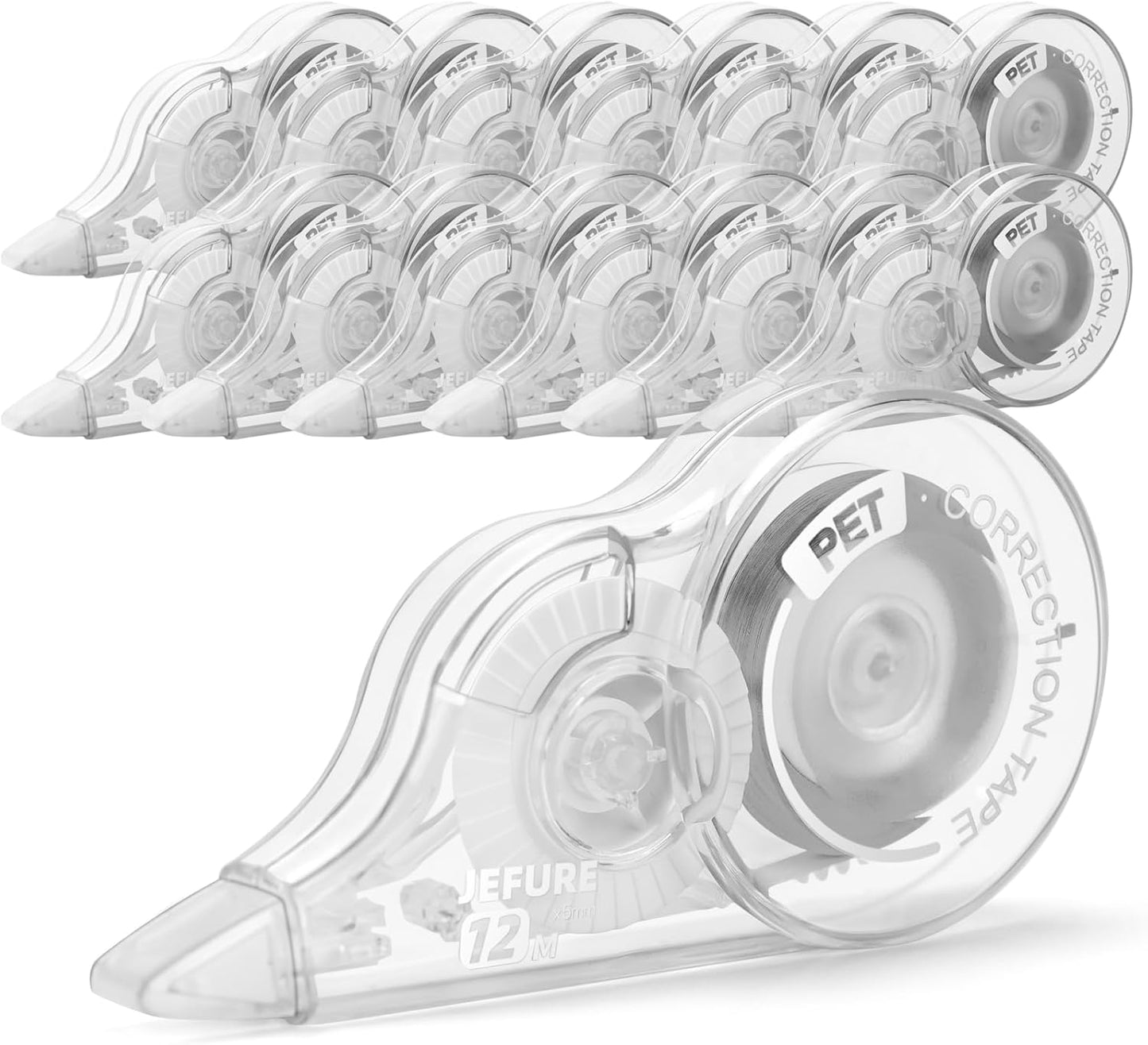 12 Pcs Correction Tape, 39.4 Ft White Wrong Out Tear-Resistant Bulk, Instant Corrections Easy To Use Applicator for School, Office, Note Taking, Journal (Tape Width 0.2 in, Clear)