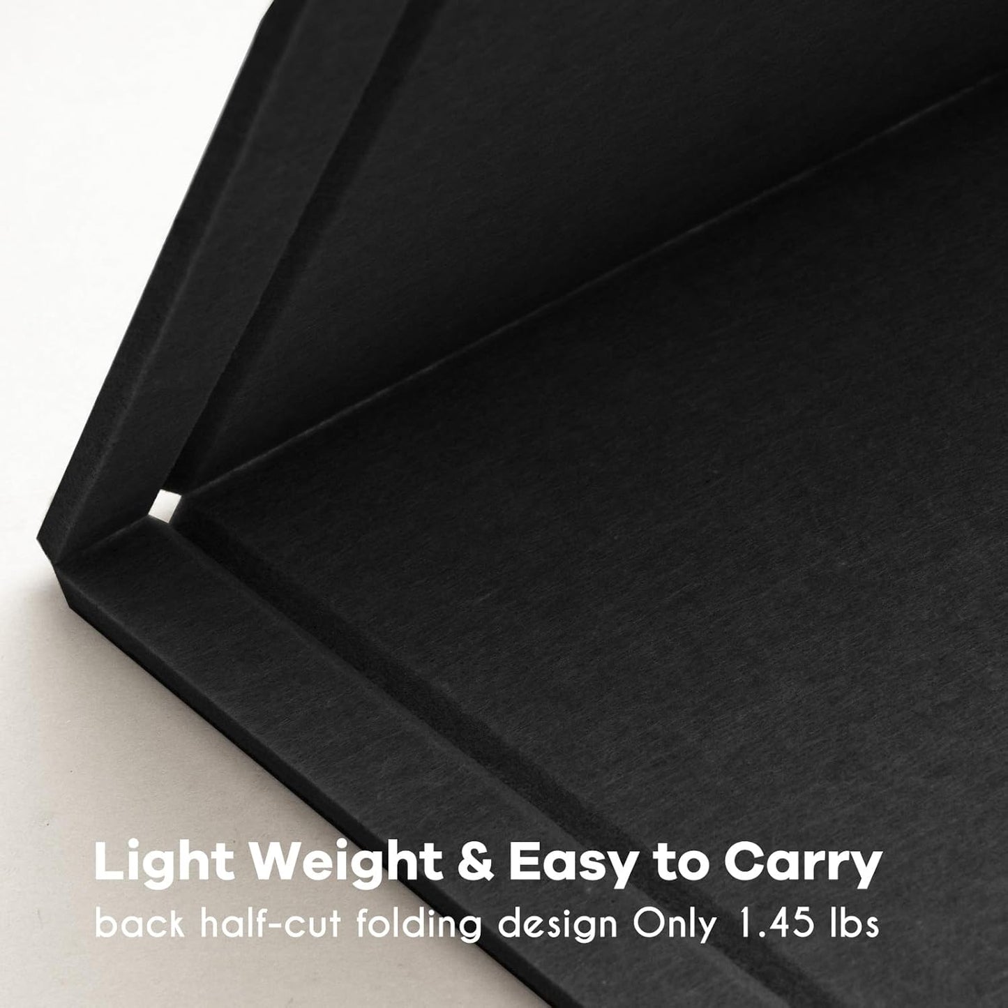 Bulletin Board, 36 x 24 inches Felt Board - Decorative Pin Board, Cork Board Alternative for Wall, 3' x 2' Foldable Picture Board Self-Adhesive Vision Board Prayer Board with 20 Pushpins - Black