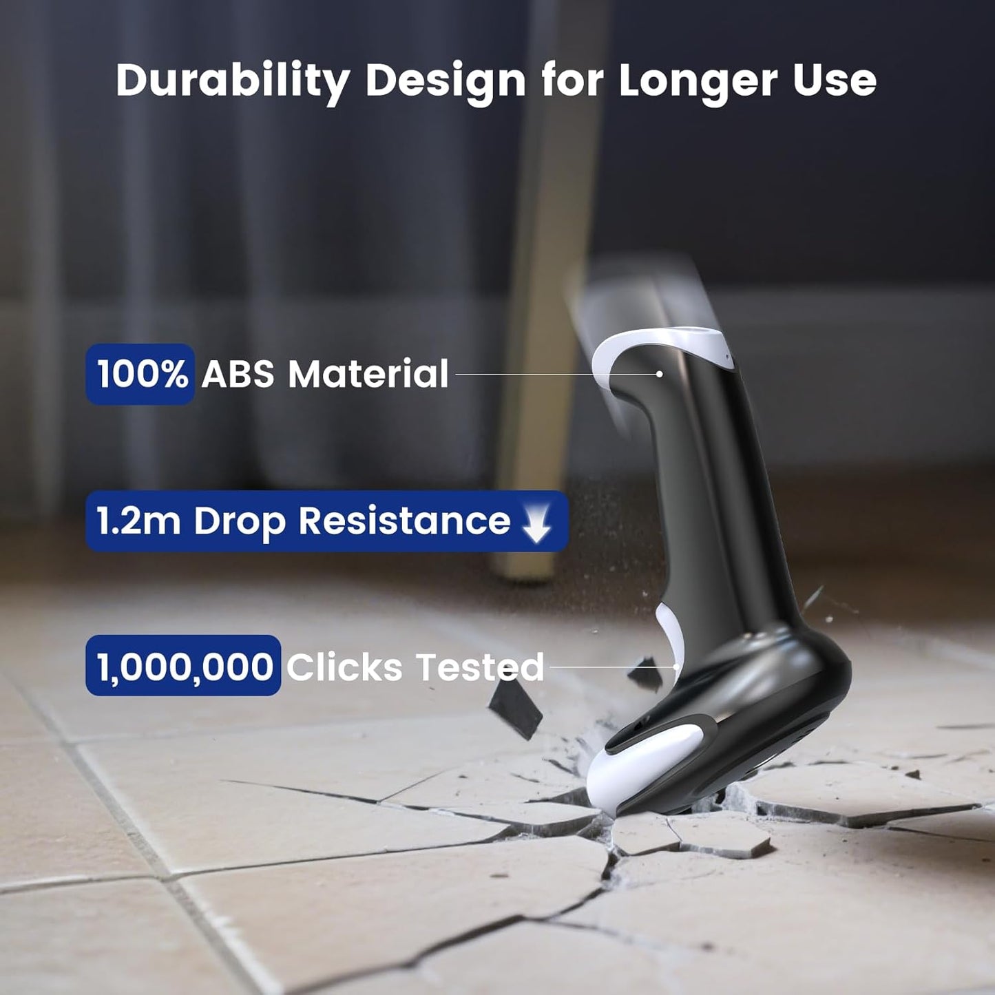 Eyoyo 2D Wireless Barcode Scanner: Handheld Cordless & USB Wired 1D UPC QR Code Scanner for Library, Retail Store, Book, Warehouse - Fast Screen & Printed Bar Code Reader for Computer Laptop POS PC