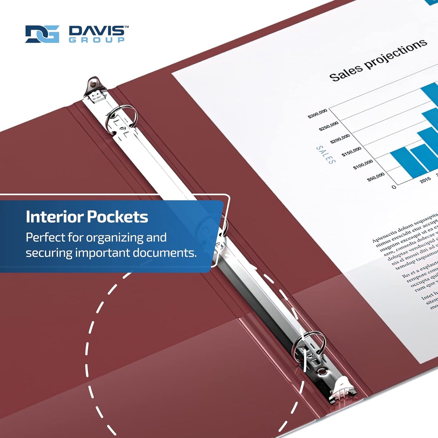 Easyview Premium 3-Ring Binders with Clear-View Covers and Round Rings, Binders for School or Office, 3 Inch, Pack of 6, Burgundy