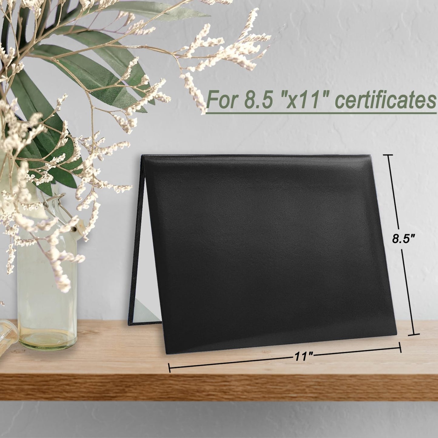 Certificate Holders 8.5"x11" Graduation Diploma Cover Document Leather Folders,Black-20 Pack
