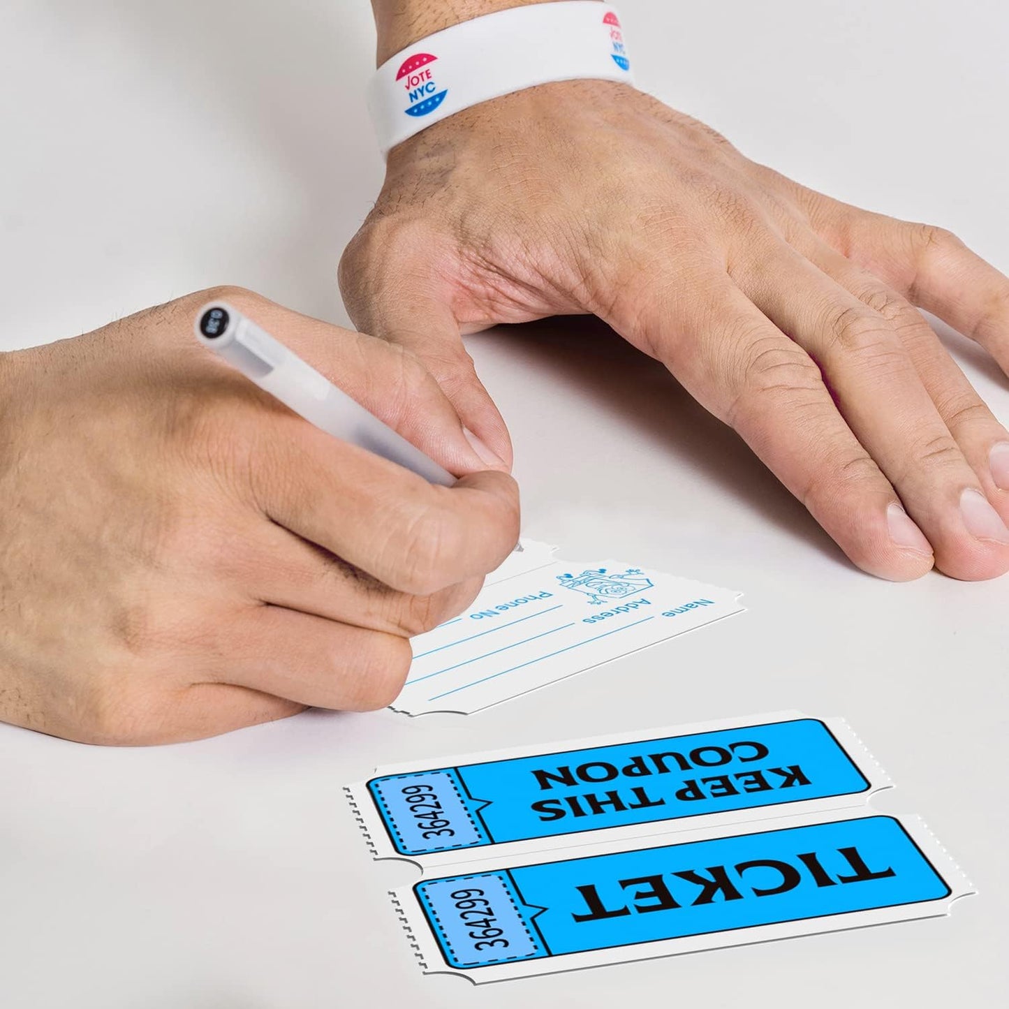 Fluorescence Raffle Tickets Double Roll 2000 Tickets Neon Blue 50/50 Tickets for Events, Entry, Class Reward, Fundraiser & Prizes