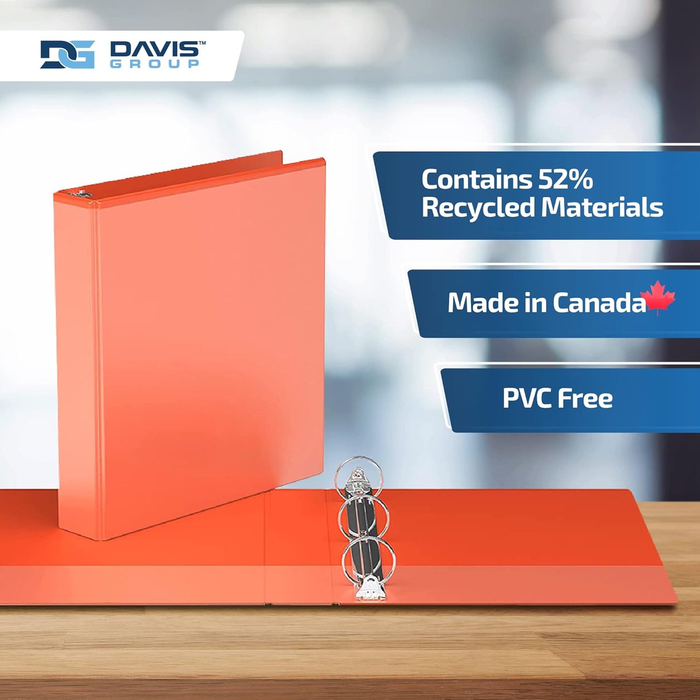 Easyview Premium 3-Ring Binders with Clear-View Covers and Round Rings, Binders for School or Office, 1.5 Inch, Pack of 6, Orange