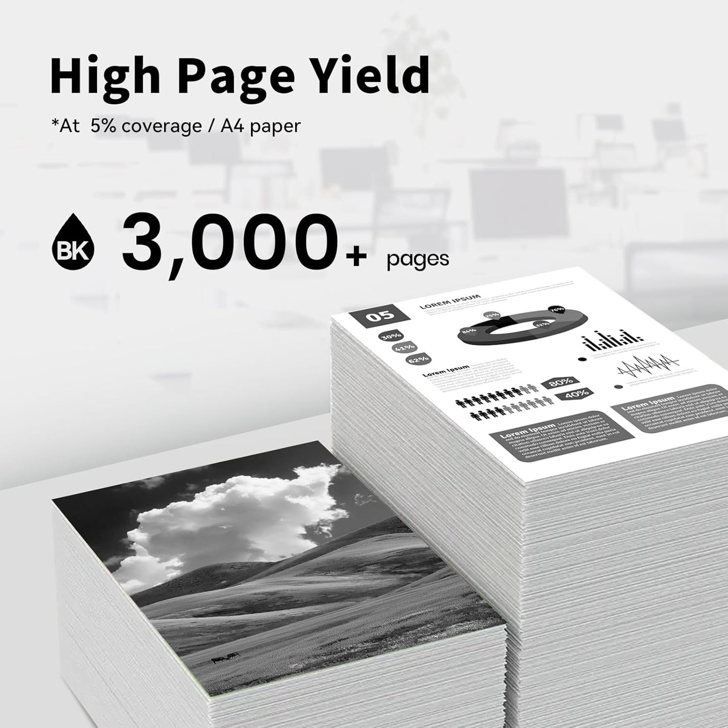 55B1000 Black Toner Cartridges (with chip) High Yield Replacement for Lexmark 55B1000 Cartridge for MS331dn MS431dn MS431dw MX331adn MX431adn MX431adw MX432adwe Printer Ink (1 Pack, 3000 pages)