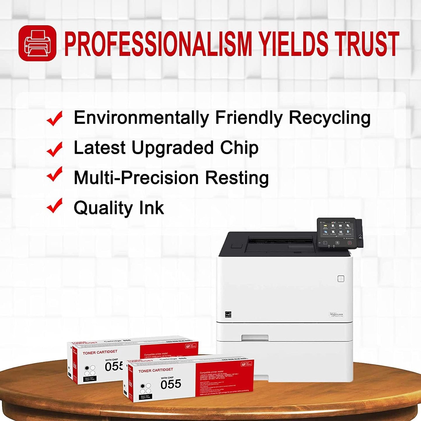 2 Pack 055 3016C001 Black Toner Cartridge: Compatible CRG-055 Replacement for Canon i-SENSYS LBP660 MF740 Series ImageClass LBP660C LBP664Cdw LBP664Cx MF740C MF741Cdw MF743Cdw MF746Cdw Series Printer