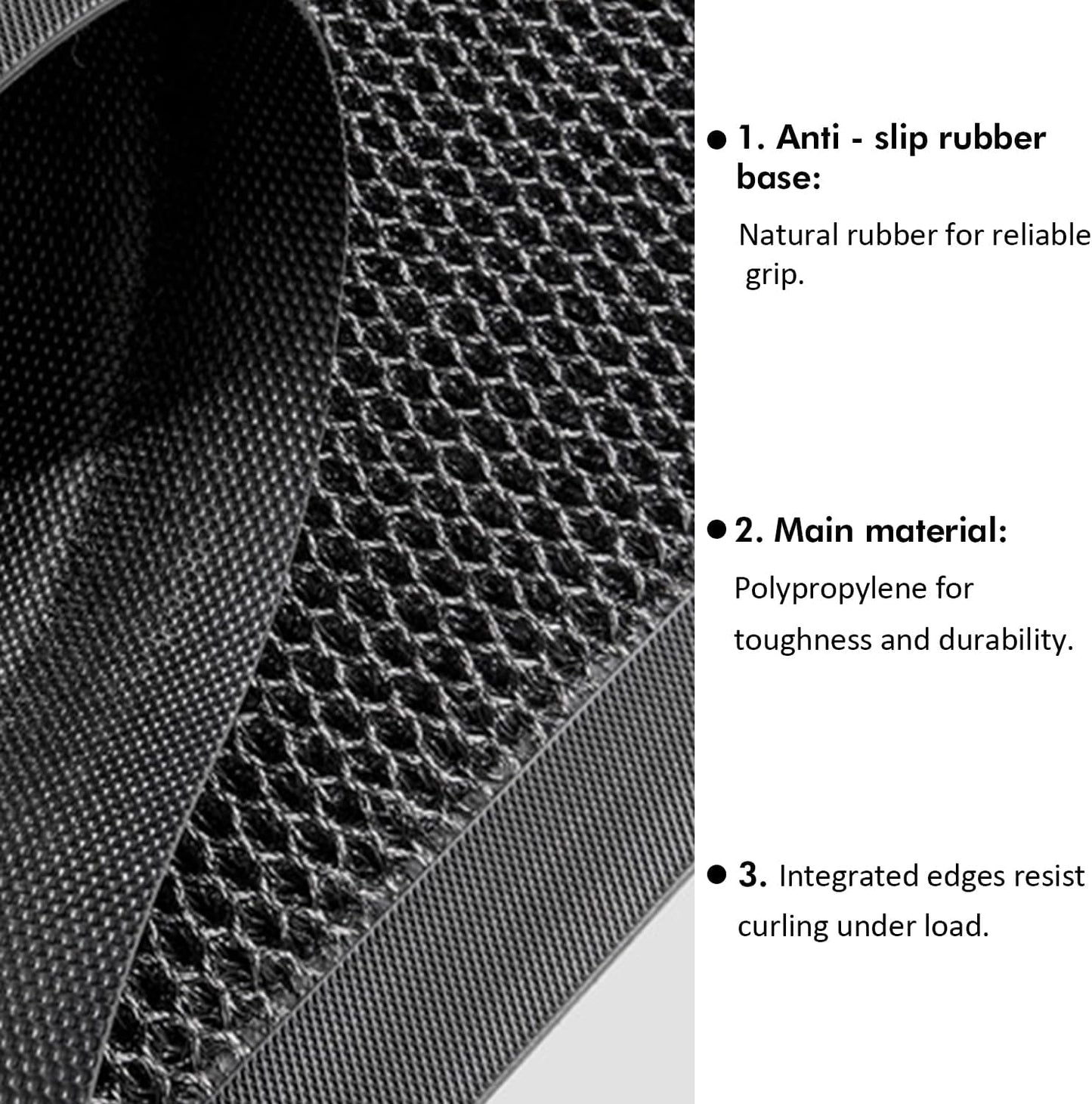 Front Door Mat Indoor Entrance 29.5"x17" for Apartments/Small Spaces, Heavy Duty Rubber Entryway Mats Backing Inside/Outside Dirt Trapping, All Weather Outdoor Rug Black and White