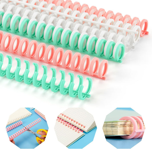 Binding Spines/Coils/Combs Easy to Open Close Adding Pages for Binding Machine Worklion,26pcs，Diameter 1/2"， 30 Ring， Maximum 85 Sheets， Multicolor Trimmable Binding Combs