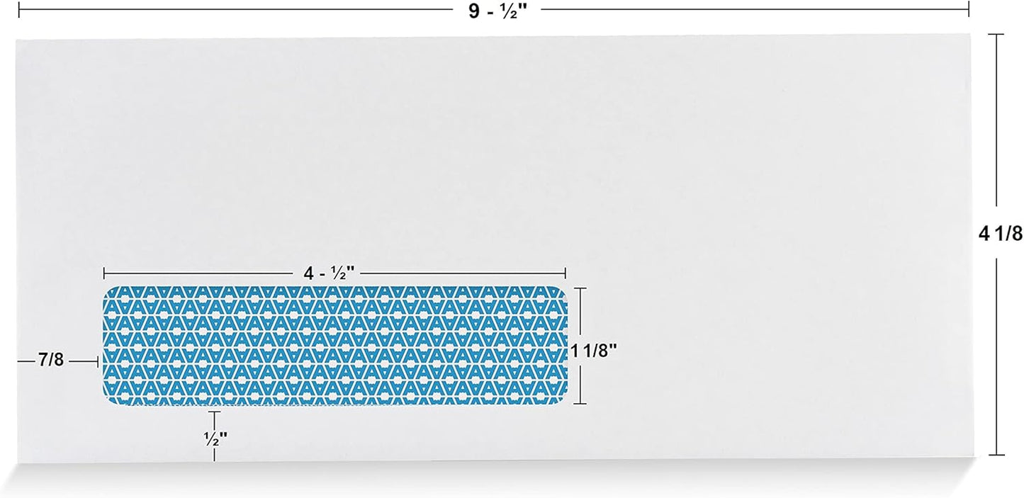 Aimoh #10 Custom Printed Single Left Window Self Seal Security Envelopes, Text and Logo Customization, Self Sealing Closure, Security Tinted, Size 4-1/8 x 9-1/2 Inches, 24 LB, 2500 Count (72352-2500)