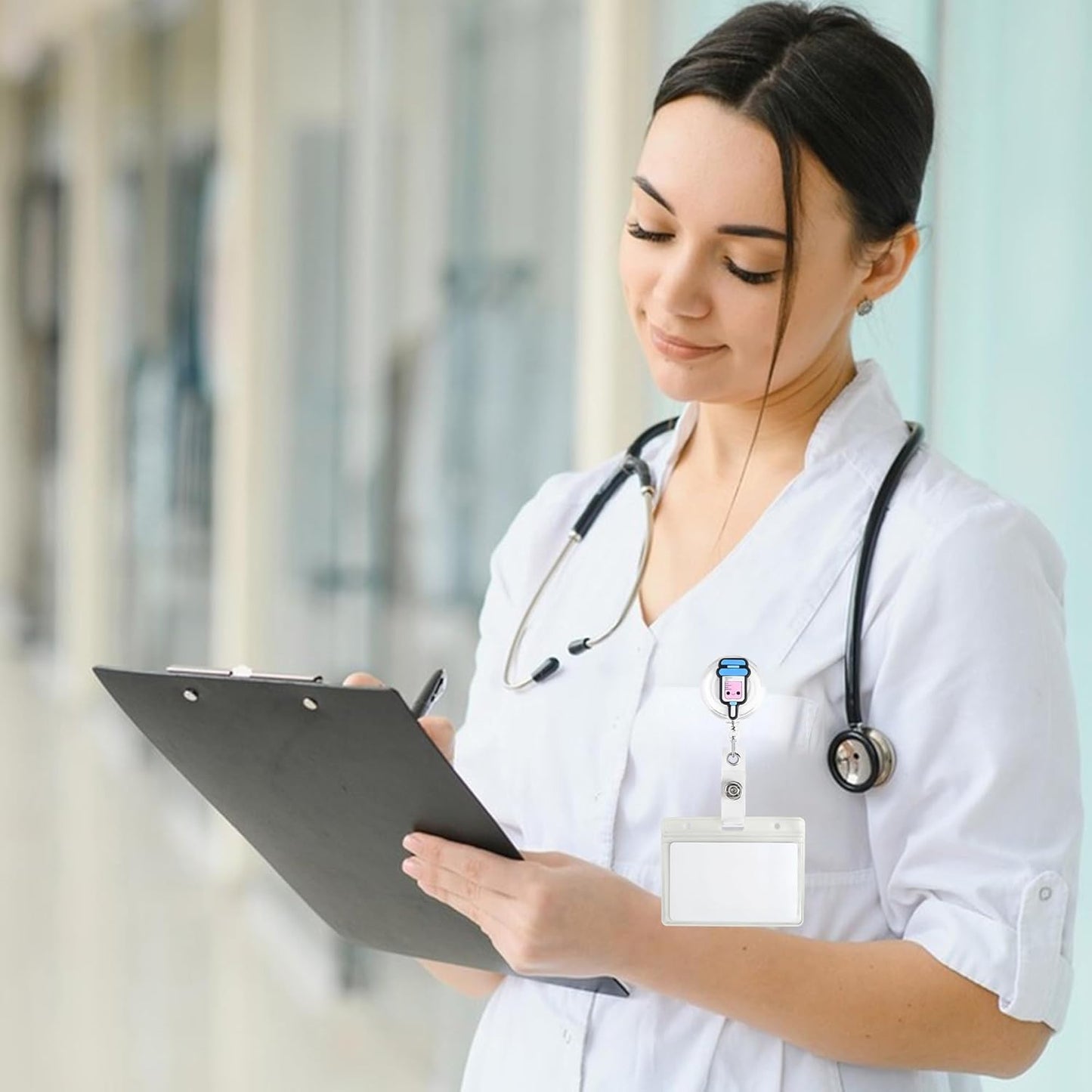 24Pcs Medical Badge Reel, Retractable Nursing ID Badge Holders Nurse Accessories for Doctor Medical Health Hospital Office Worker Gifts. (Nurse)