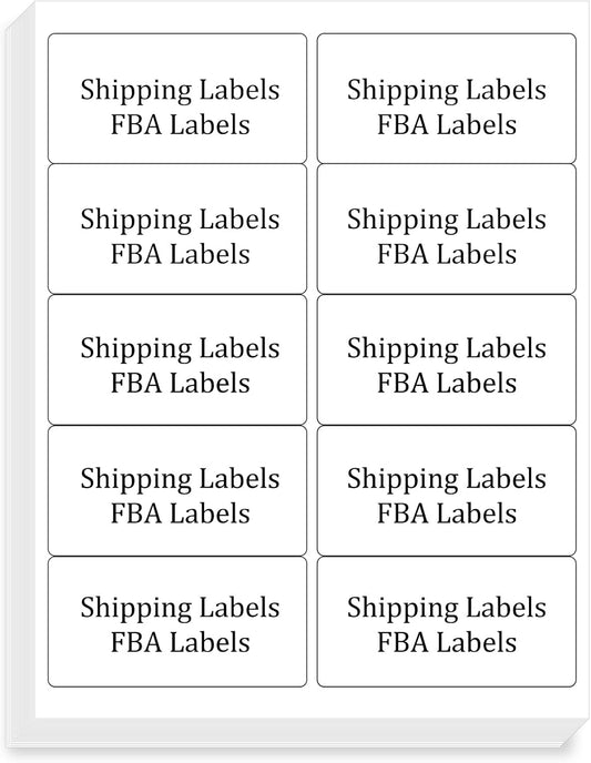 FungLam 2x4 Shipping Address Labels for Laser & Inkjet Printers, 300 Printable White Sticker Labels, 10 per Page Mailing Labels, Permanent Adhesive (30 Sheets, 300 Labels)