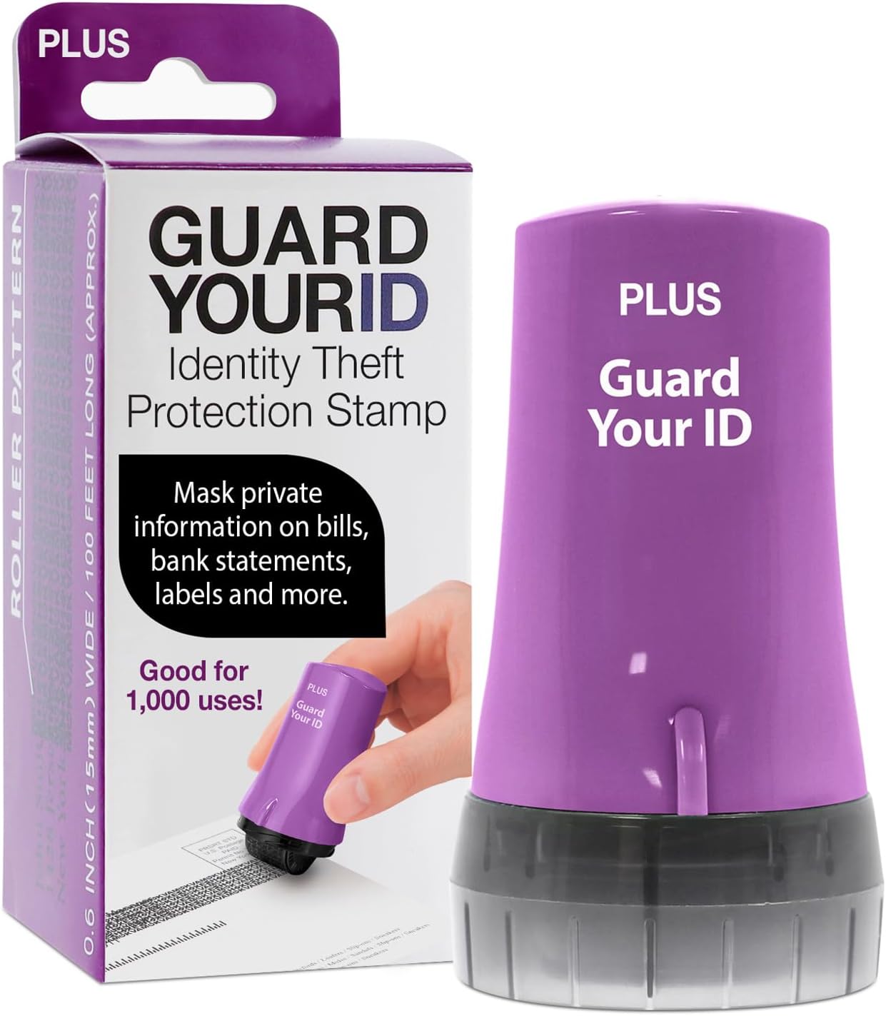 Guard Your ID Advanced Security Roller 2.0 for Identity Theft Prevention Stamping Purple