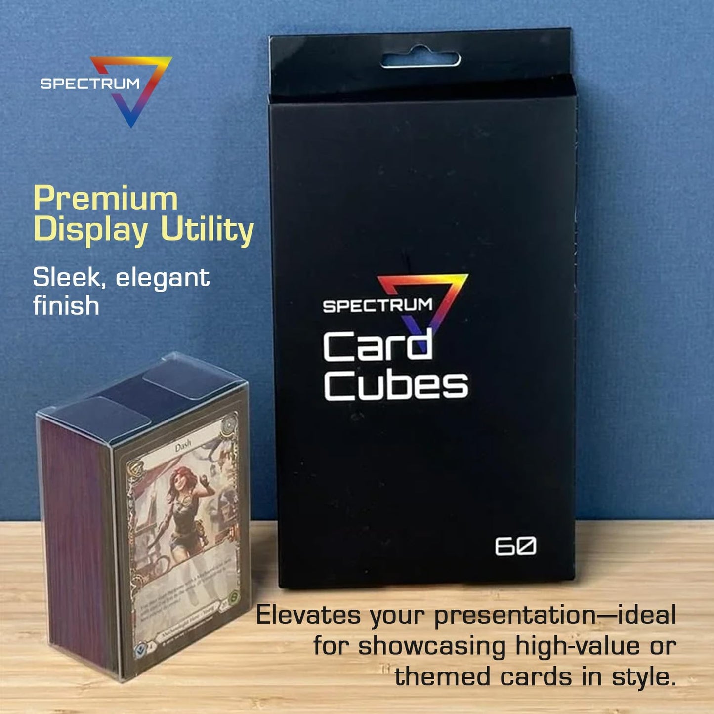 BCW Spectrum Card Cubes | Holds 60 Sleeved Cards | Crystal Clear Acrylic Storage