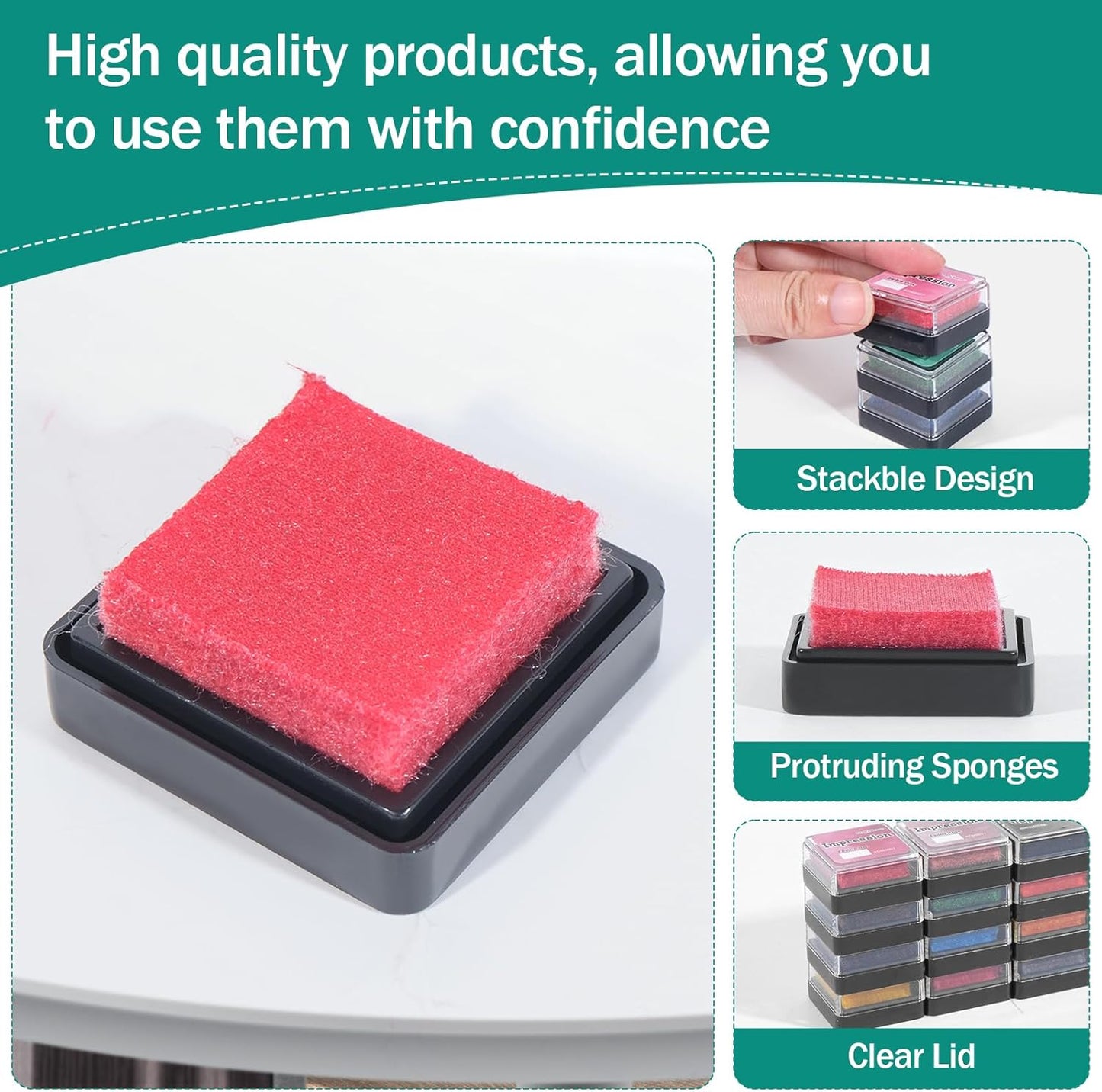 CraftyManor Mini Smudge Ink Pads for Stamps, Water Based Halo Dye Stamp Pad for Scrapbooking, DIY Craft Scrapbook Supplies for Adults (12 Colors)