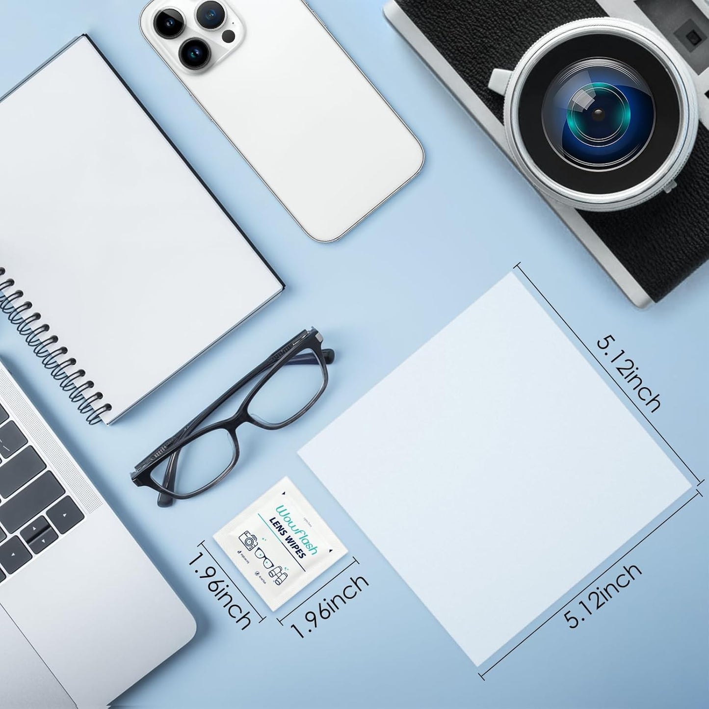 200 Count Lens Wipes for Eyeglasses, Eyeglass Lens Cleaning Wipes Pre-moistened Individually Wrapped Sracth-Free Streak-Free Eye Glasses Cleaner Wipes for Sunglass, Camera Lens, Goggles