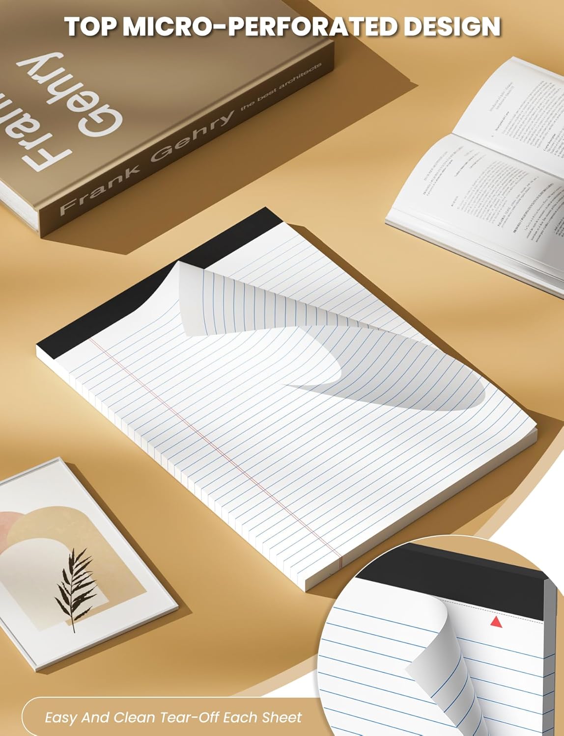 12 Pack White Legal Pads 8.5 x 11 College Ruled, 30 Sheets Per Note Pads 8.5 x 11, Perforated Lined Paper Pads 8.5 x 11.75, Writing Pads with Sturdy Backing, Legal Notepads for School, Office, Home