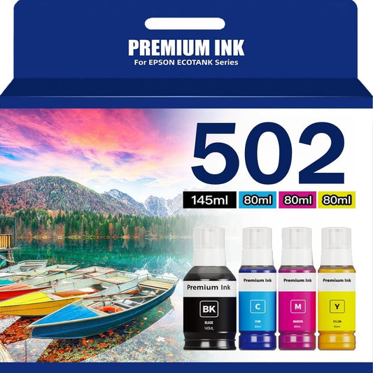 502 Ink Refill Bottles for Ecotank et 15000, ET-2850, ET-3850, ET-4850, ET-3830, ET-4760, Workforce ET-2750, ET-3750, ET-4750