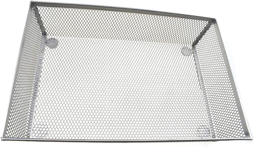 HAHIYO Stackable Mesh Tray Cup 9 x 6 x 2 inches Sturdy Container for Desk Drawer Organizer Collection for Home Office School kitchen Soft Foam Feet No Sharp Edges 1 Pack Silver