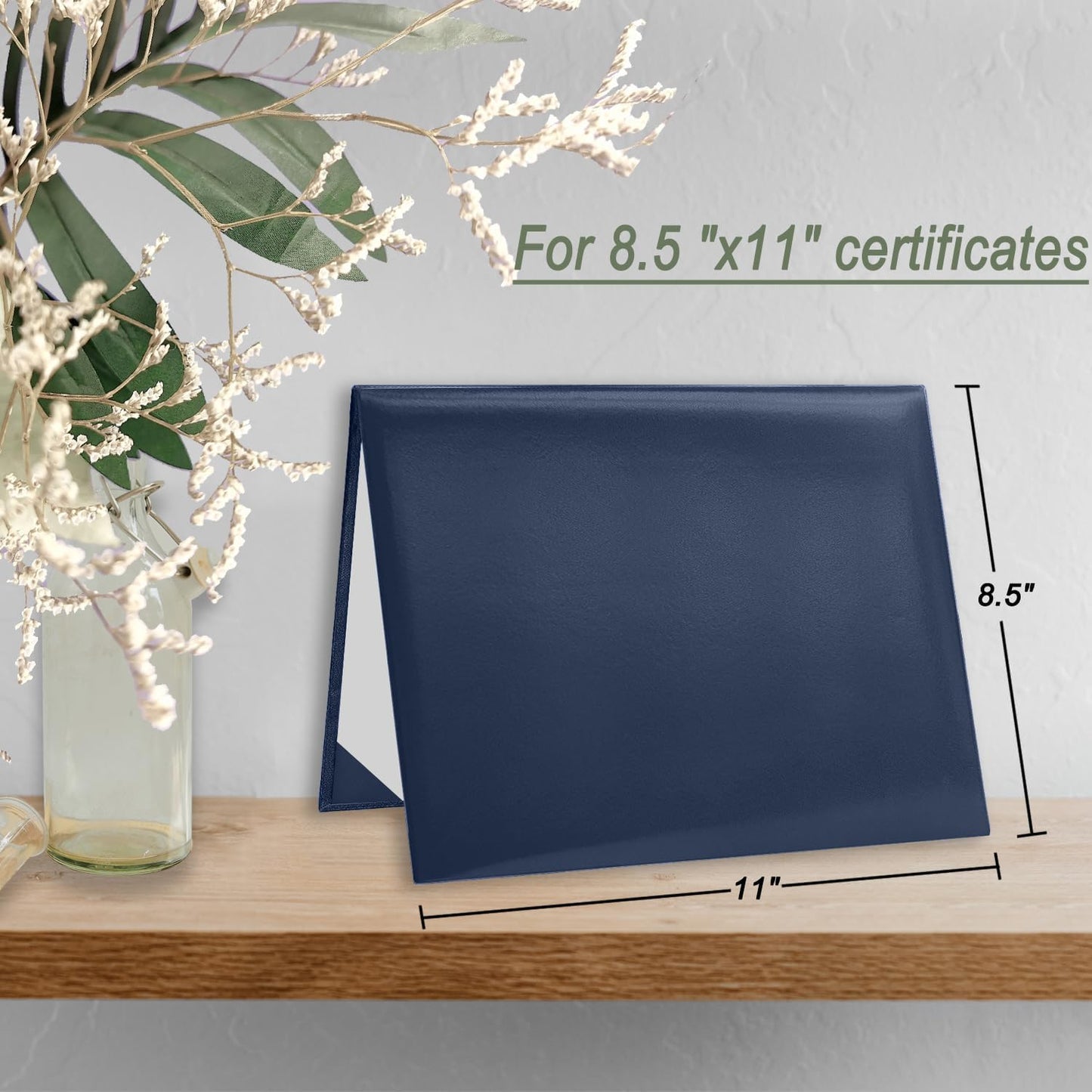 Certificate Holders 8.5"x11" Graduation Diploma Cover Document Leather Folders,Navy Blue-100 Pack