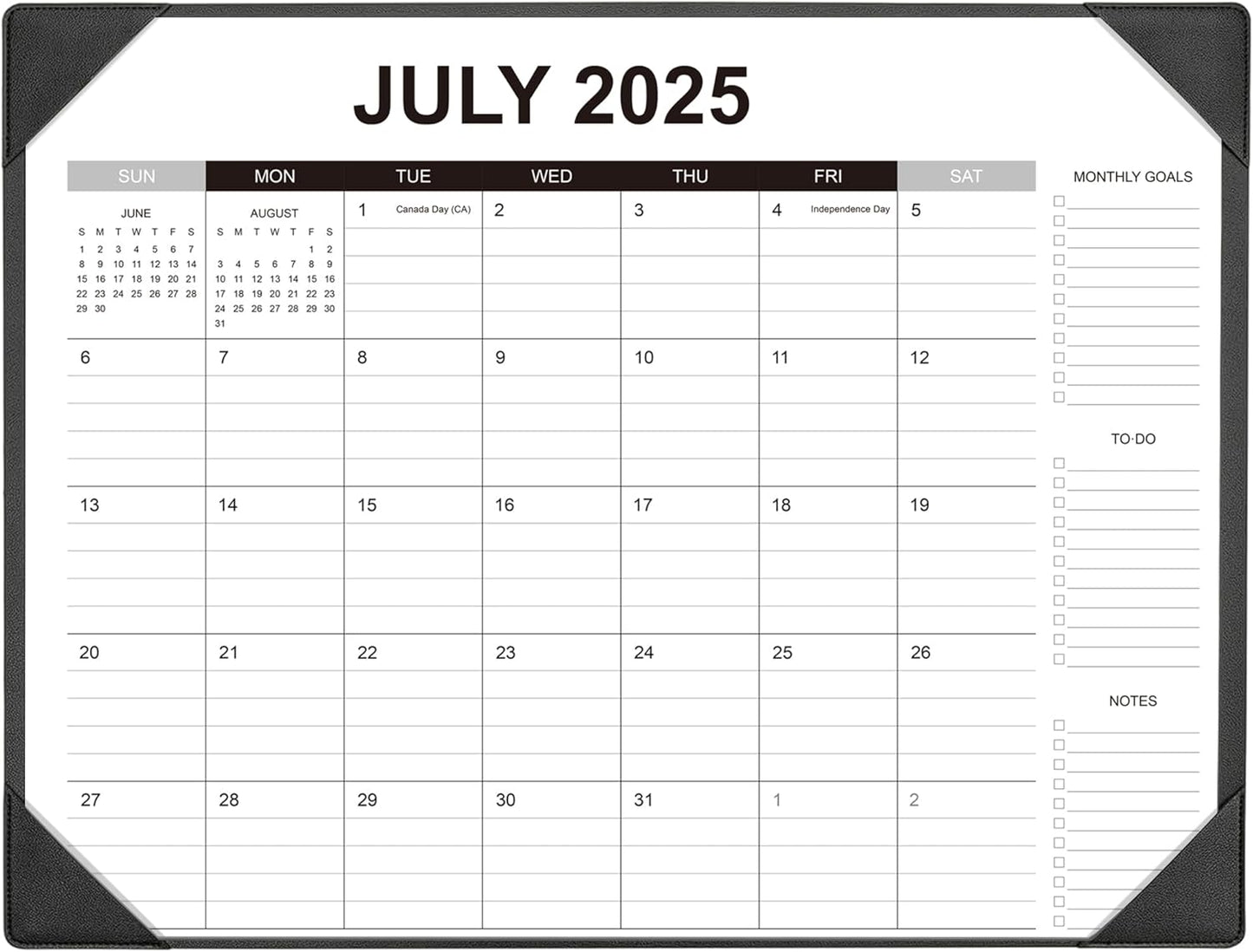 Desk Calendar 2025-2026 with Desk Mat – 22" x 17" Large Desk Pad Calendar Runs From Jul 2025 to Dec 2026, Office Supplies Desktop Calendar with To-Do, Notes & Goals Sections, for Office Planning or Organizing