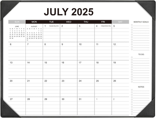 Desk Calendar 2025-2026 with Desk Mat – 22" x 17" Large Desk Pad Calendar Runs From Jul 2025 to Dec 2026, Office Supplies Desktop Calendar with To-Do, Notes & Goals Sections, for Office Planning or Organizing
