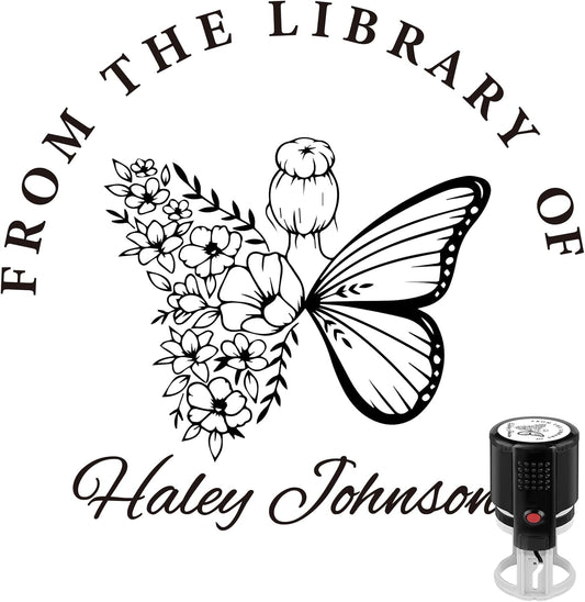 Custom Self-Inking Stamps | Personalized Book Stamp Gift for Book Lovers | 5 Ink Colors (Style02)