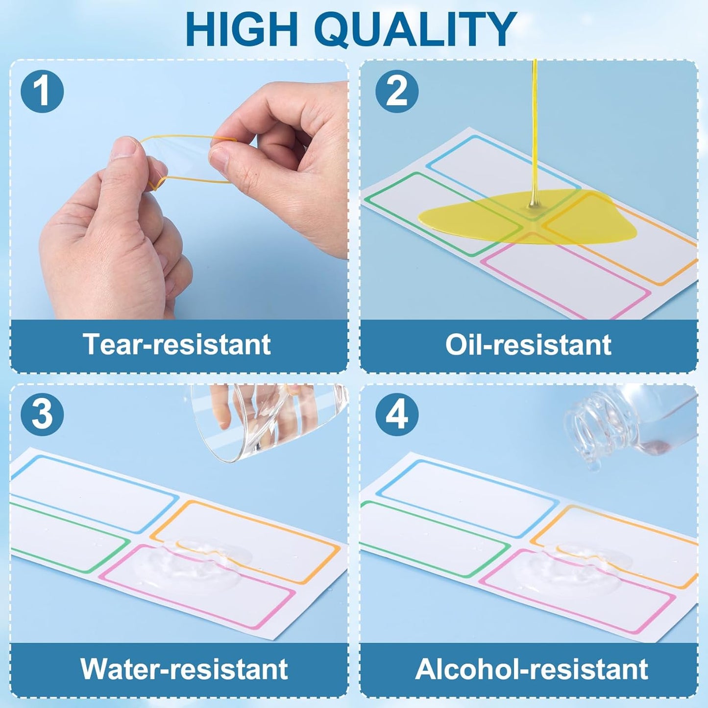 120 Pcs Dry Erase Labels Stickers, 1.18×2.36'' Reusable Waterproof Notebook Labels, Sticky Labels to Write on, Dry Erase Stickers Label for for Food Containers, Kitchen, Office (Multicolor)