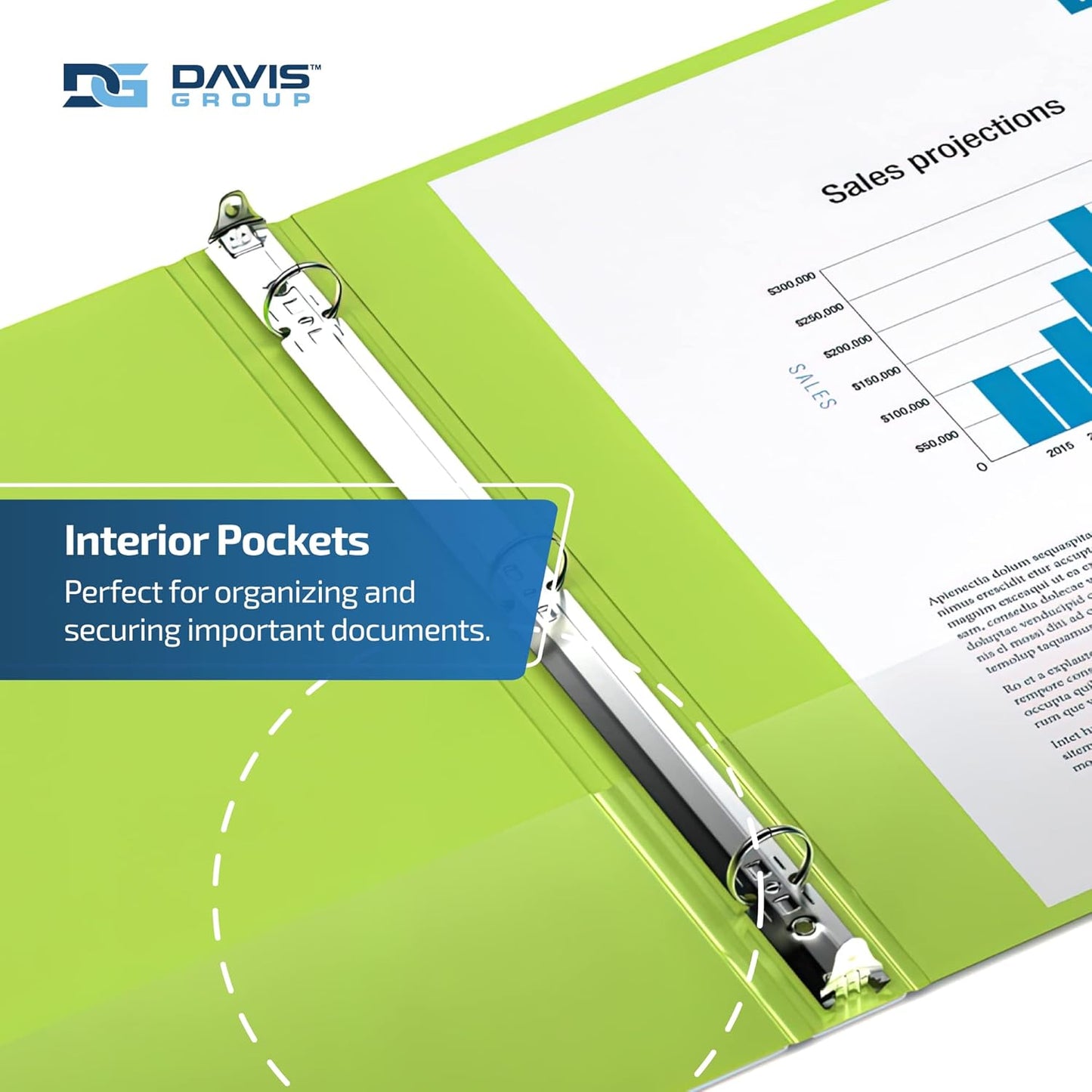 Easyview Premium 3-Ring Binders with Clear-View Covers and Round Rings, Binders for School or Office, 3 Inch, Pack of 6, Lime Green