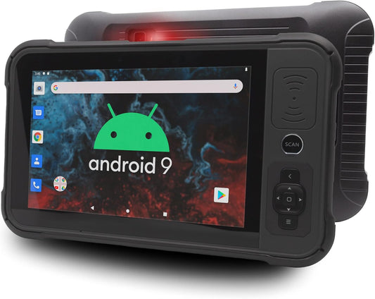 Heavy Duty Android Tablet with Integrated Barcode Scanner, 2D/1D/QR Zebra SE4710 Reader, Android 9, WiFi/GPS/Bluetooth, 8000mAH All-Day Battery (Tablet + Protective Case)