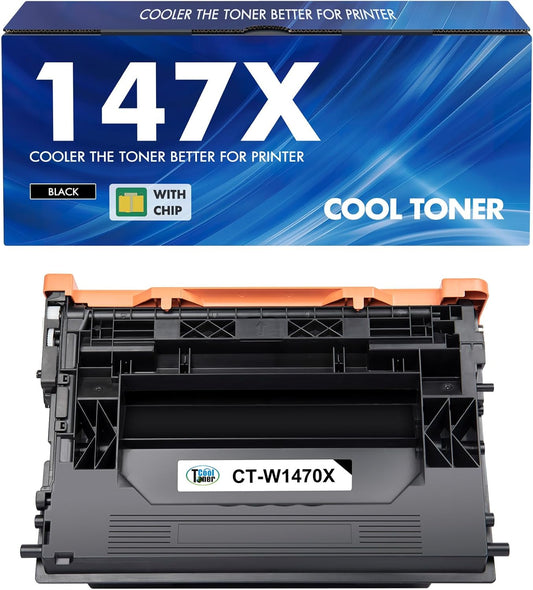 147X 147A Black Toner Cartridge Compatible Replacement for HP 147X W1470X 147A W1470A for Enterprise M610n M611dn M611x M612dn M612x MFP M634h M635fht M635h M636fh Printer High Yield Ink 1 Pack