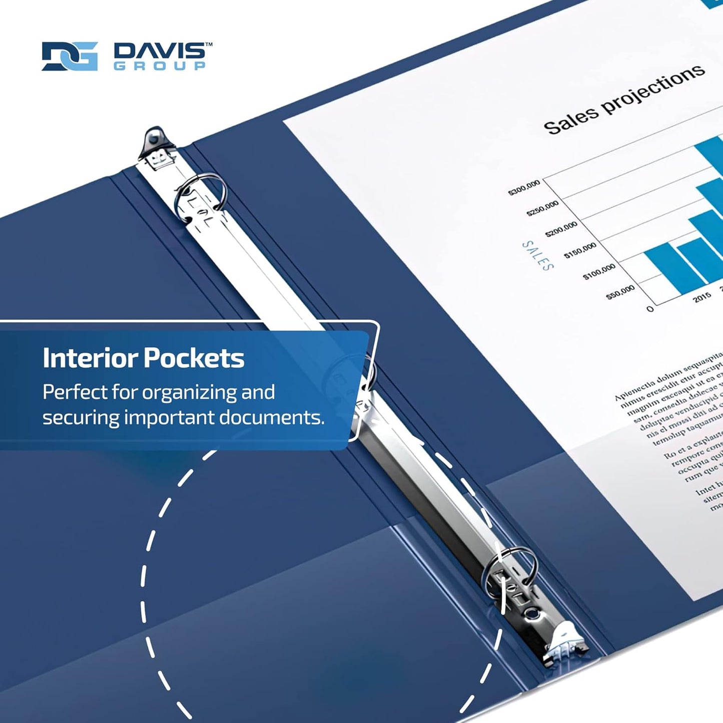 Easyview Premium 3-Ring Binders with Clear-View Covers and Round Rings, Binders for School or Office, 3 Inch, Pack of 6, Royal Blue