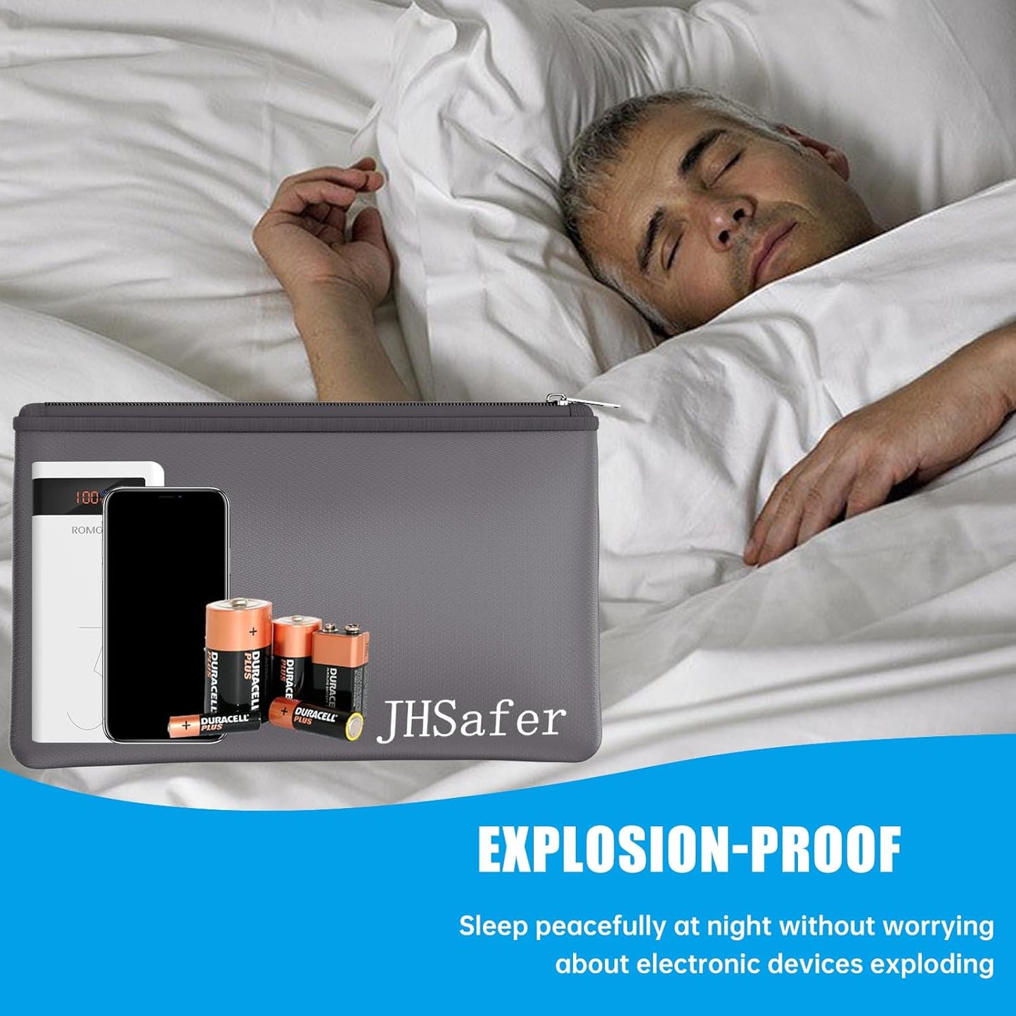 6400℉ Fireproof and Waterproof Money Bags 2pcs with Zipper,11''x6.3'' Fireproof Cash Bag with Zipper,Fireproof Wallet Envelope Safe Pouch Fireproof Bags for Cash Passports Keys Jewellery (Gray)