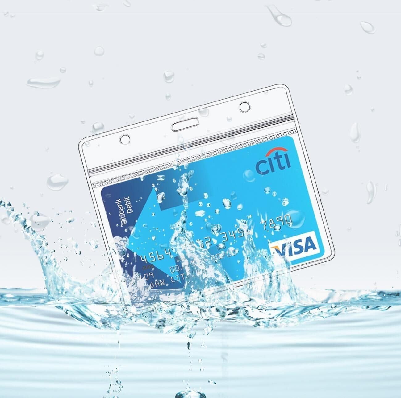 100 Pack Horizontal ID Badge Holder with Clip, Universal Waterproof PVC Transparent Name Tag Holder with Sealed Zipper(2.3 × 3.6 inch)