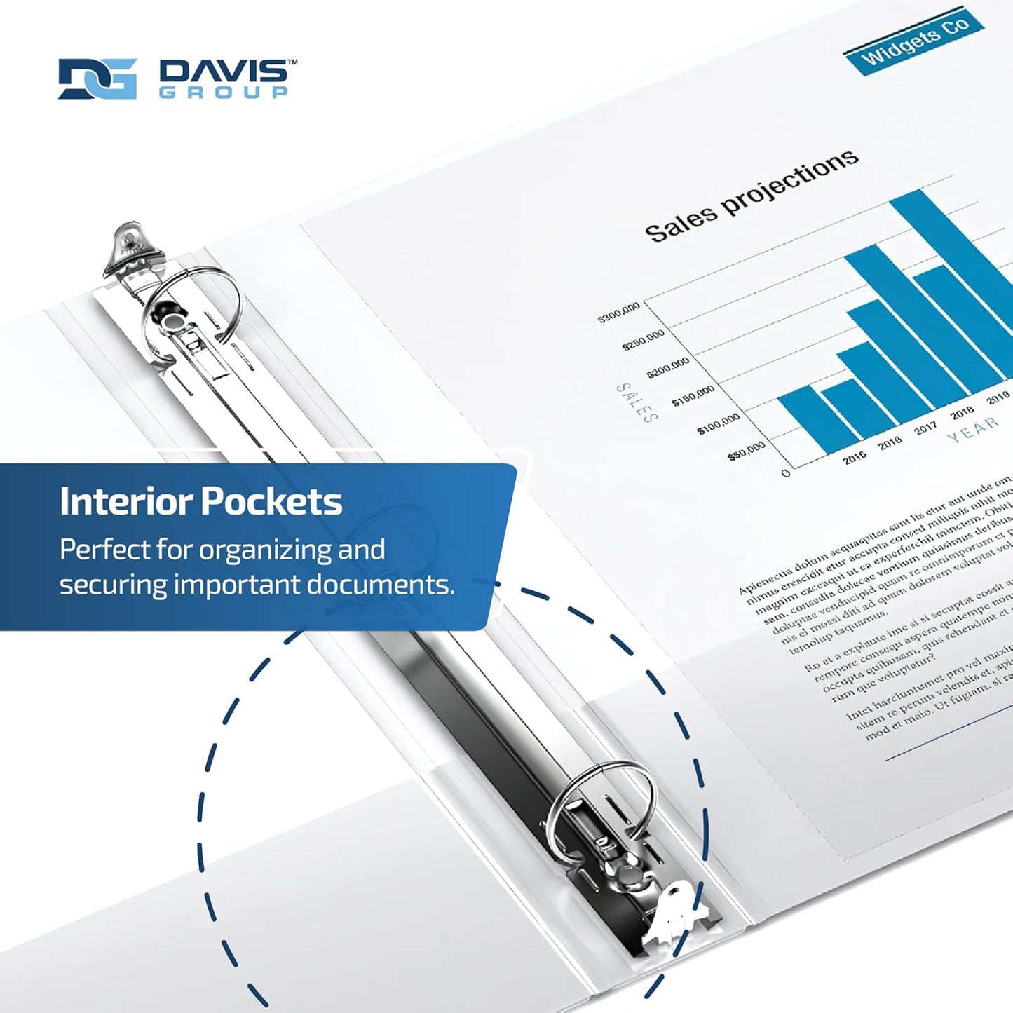 Easyview Premium 3-Ring Binders with Clear-View Covers and Round Rings, Binders for School or Office, 1.5 Inch, Pack of 16, White