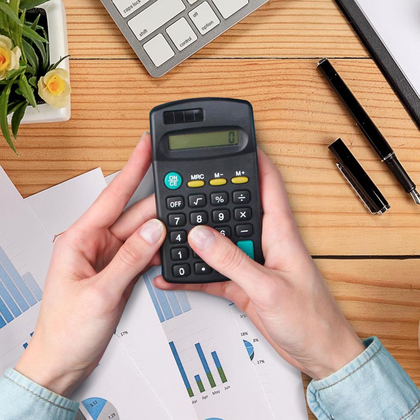 24 Pieces Pocket Calculator,Pocket Size Mini Calculators,Solar Battery Dual Power Function Calculator,8 Digit Display Basic Calculator for Students Kids Home Office(Black)