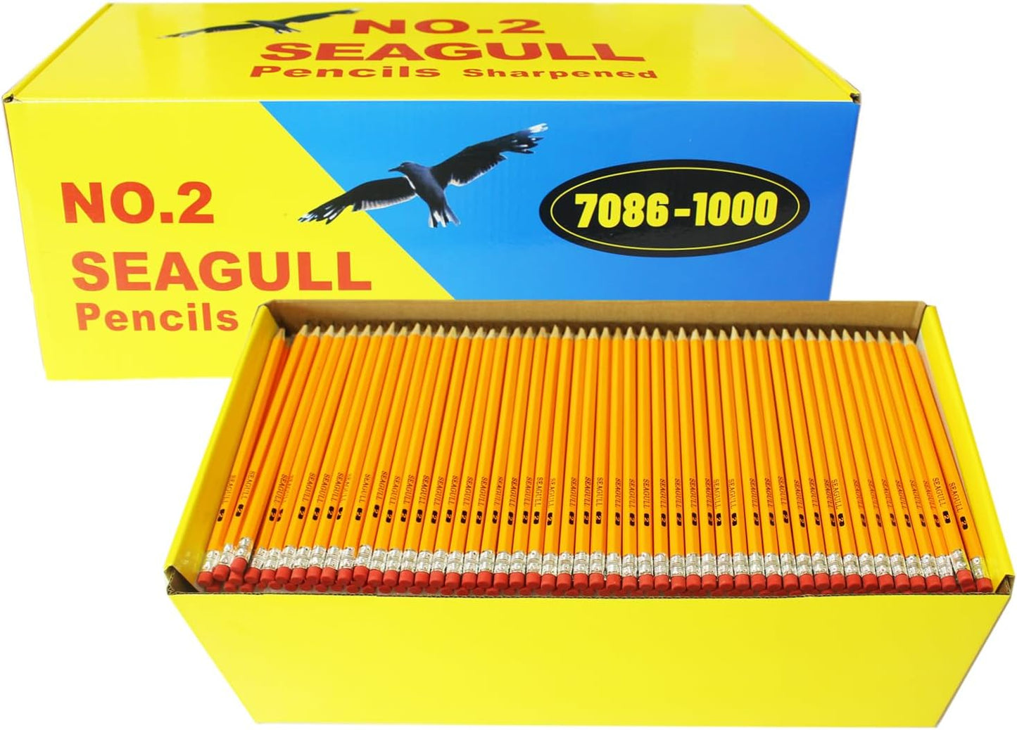 1000 Count Bulk Pack Pencils Pre-sharpened with Erasers Yellow Graphite Pencils for Back to School Teacher Supplies, No. 2 HB for Writing Drawing Sketching, Kids Party Favors