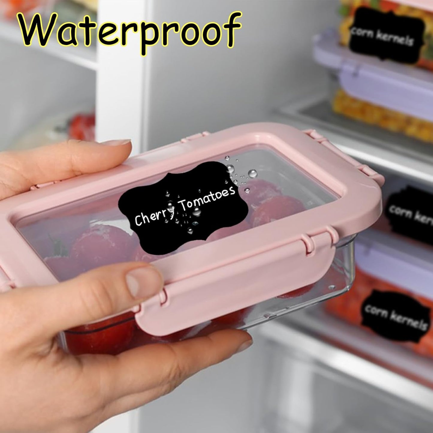 200 Pcs Chalkboard Labels,2.83x1.95 IN Reusable Labels With 1 Liquid Chalk Markers Removable Labels,Suitable for Mason Jars Storage Boxes Food Containers Storage Jars Kitchen Food Spice Storage(Black)