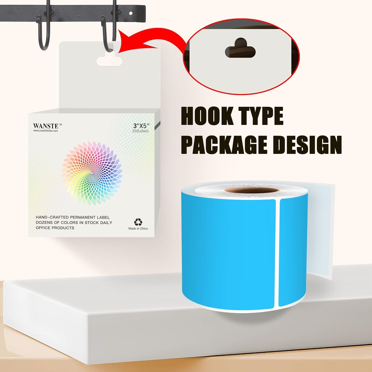 3 x 5 Inch 250Pcs Rectangle Color Coding Stickers,Strong Adhesion Easy to Write Label for Moving,Box Organization,Inventory,Business,Sky-Blue