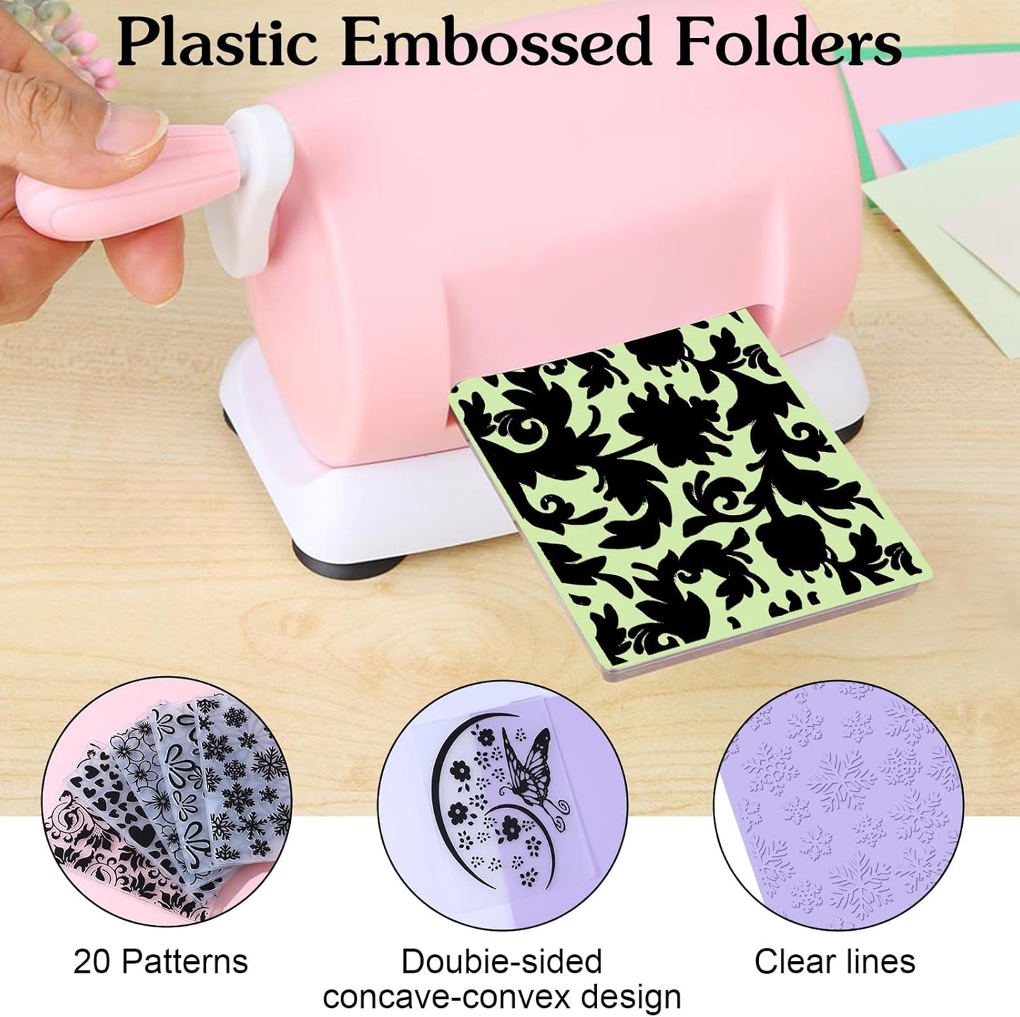 20 Pcs Embossing Folders for Card Making, DIY Craft Template Embossing Stencil Plastic Paper Card Decorating Mold Folder for Scrapbook Photo Album DIY Craft Making, 5.9 x 4.1 Inch (Vintage)