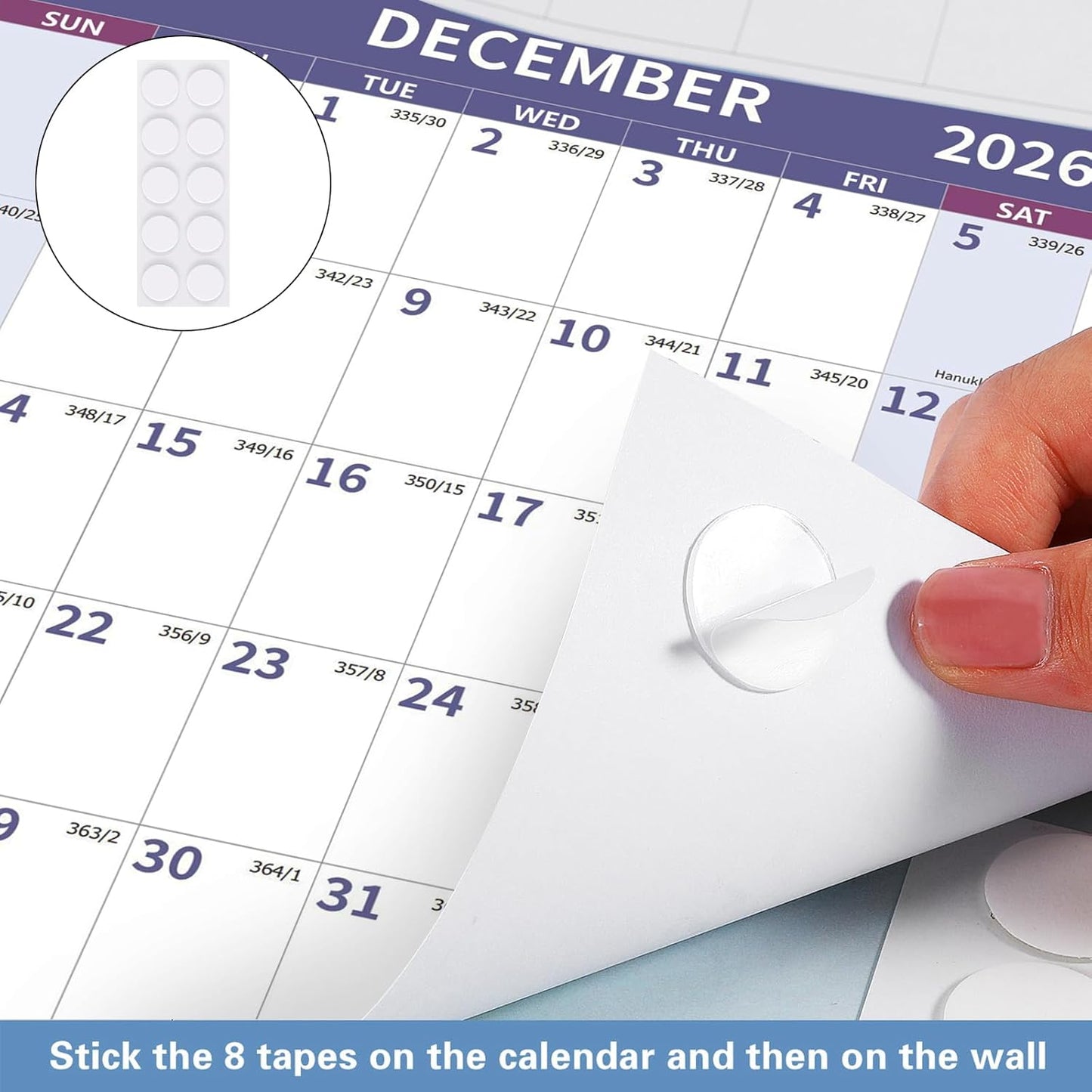 2026 Wall Calendar 34.8" x 22.8" Large Vertical Yearly Wall Hanging Calenda with Julian Date Thick Paper Calendar 12 Month Annual Wall Planner for Wall Office Fridge(Purple)