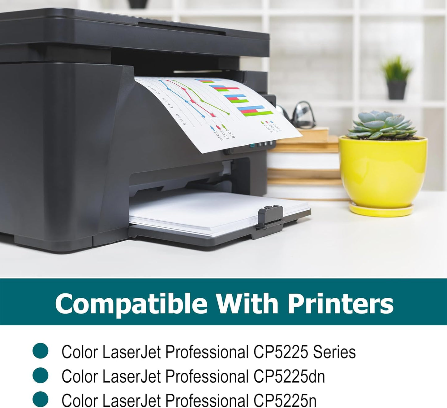 307A Toner Cartridge 4 Pack Replacement for HP 307A Works with HP Color Professional CP5225 CP5225n CP5225dn Printer Toner (Black Cyan Magenta Yellow)