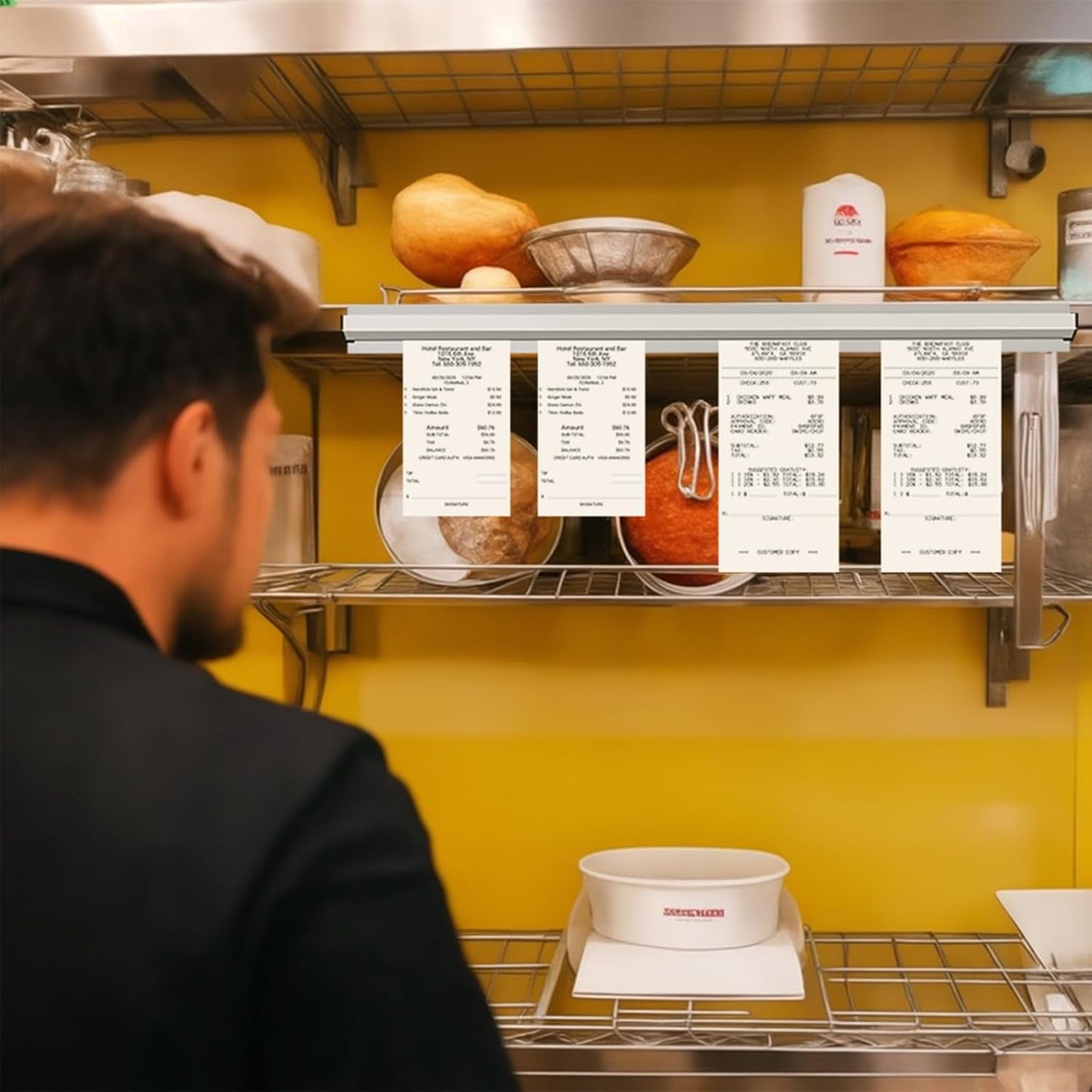 CjgyzTicket Holder for Restaurant, 28/32/36/48/60 inches, Restaurant Order Holder，Durable and Easy to use, Suitable for Commercial Kitchens, cafes, Fast-Food(32 Inch, 2 Pcs)