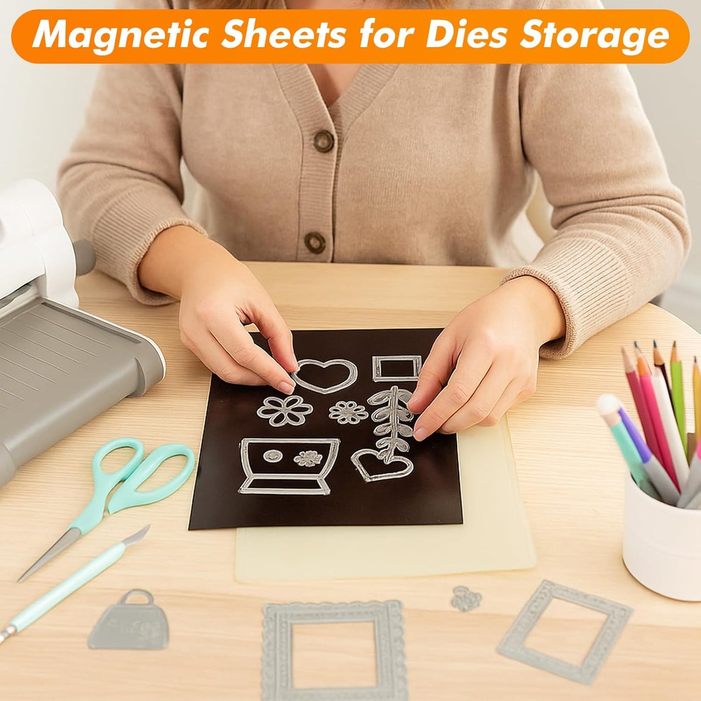Adhesive Magnetic Sheets 8 x 10 Inch, 18 Packs Magnetic Sheets with Adhesive Backing - 0.5mm Thickness Flexible Magnet Sheets for Dies Storage, Craft Projects, Photos, School, Office