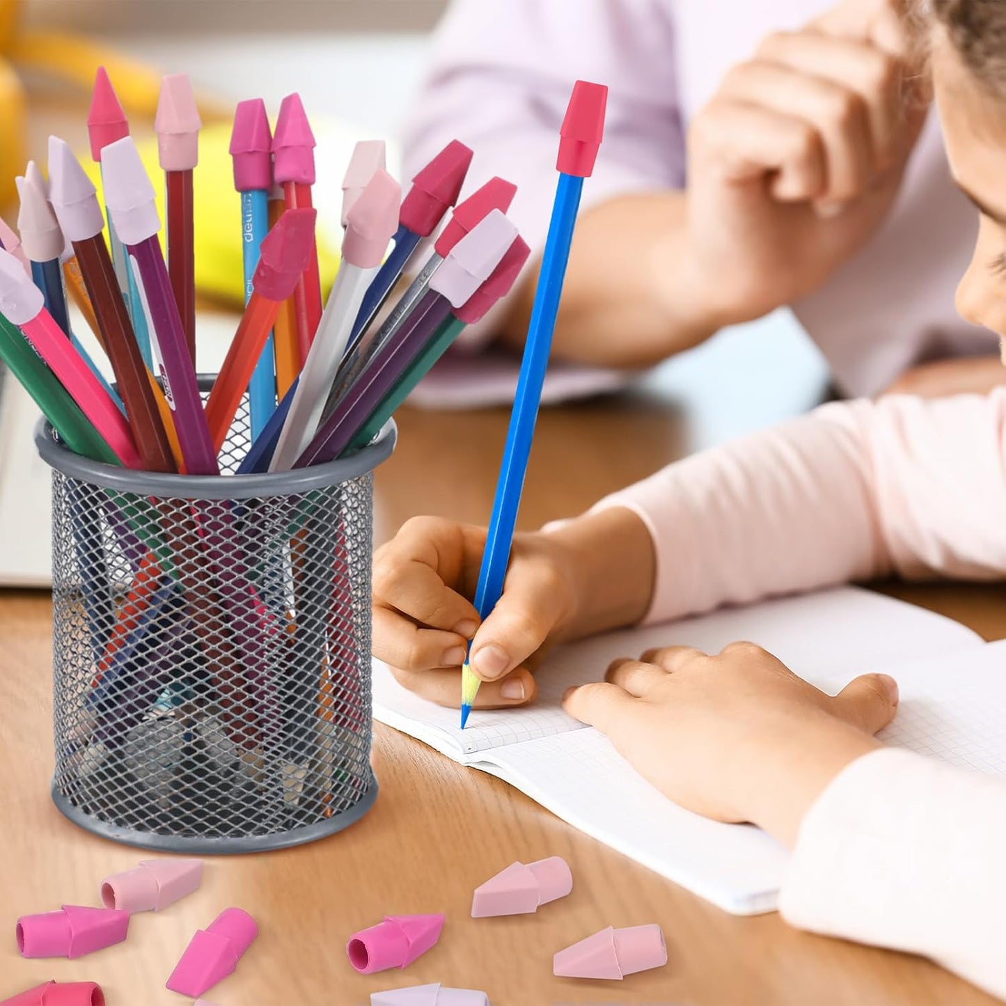 240 Pcs Pencil Top Erasers Cap Bulk Cute Pencil Toppers Erasers School Office Supplies for Students Teachers Art School Office Classroom Supplies(Pink)