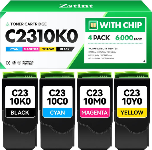 C2310K0 C2310C0 C2310M0 C2310Y0 Toner Cartridge Set 4-Pack Replacement Compatible with Lexmark C2325dw C2425dw C2535dw MC2325adw MC2425adw MC2535adwe MC2640adwe Laser Printer Black Cyan Magenta Yellow