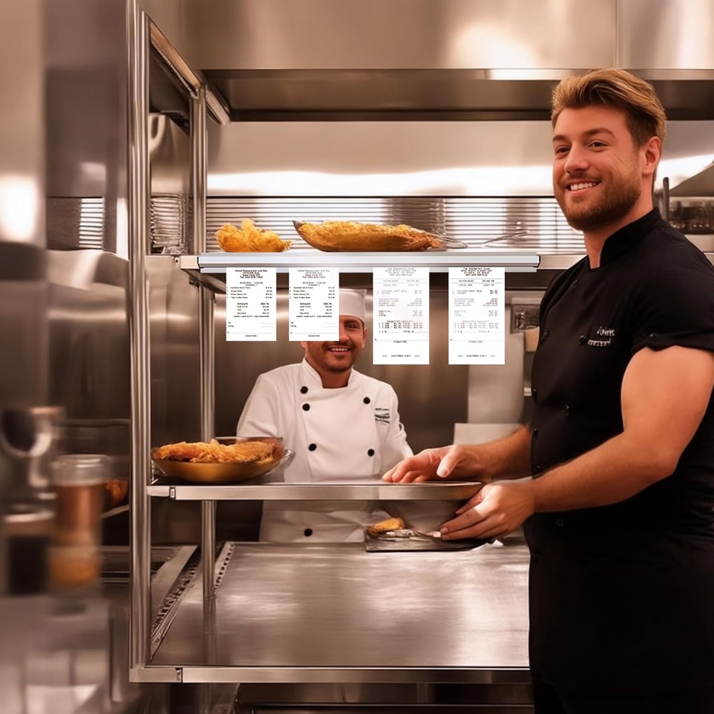 CjgyzTicket Holder for Restaurant, 36/48/60 inches, Restaurant Order Holder，Durable and Easy to use, Suitable for Commercial Kitchens, cafes, Fast-Food(36 Inch, 2 Pcs) (36 Inch)