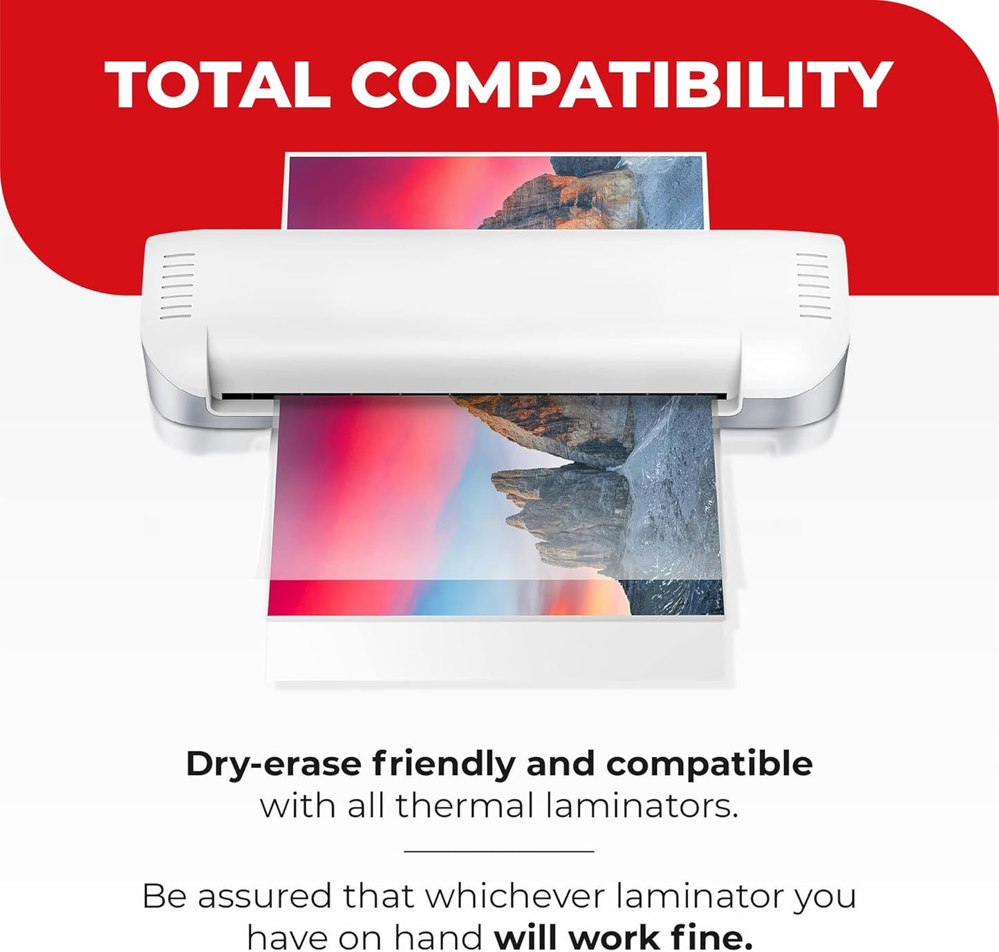 3MIL Thermal Laminating Sheets (100 Count) 9x11.5 inch, Letter Size, Dry-Erase Friendly Laminating Pouches, Compatible with Laminator, Crystal, Clear Laminated Finish