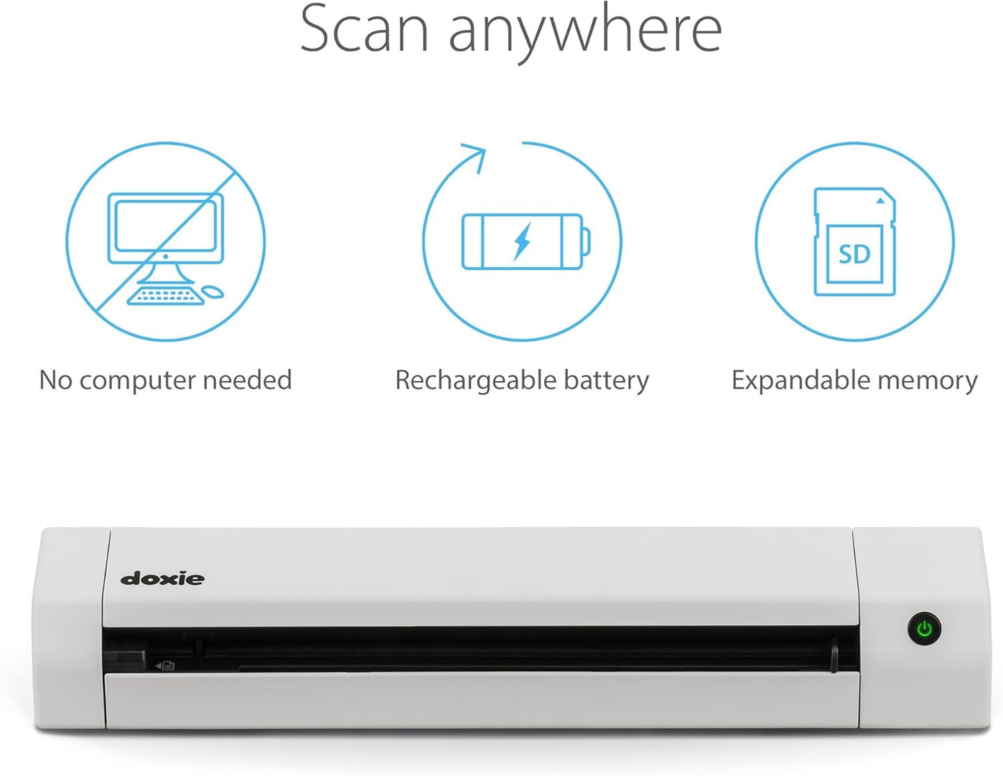 Doxie Go SE - The Intuitive Portable Document Scanner with Rechargeable Battery and Easy Software for Home, Office, or Work from Home